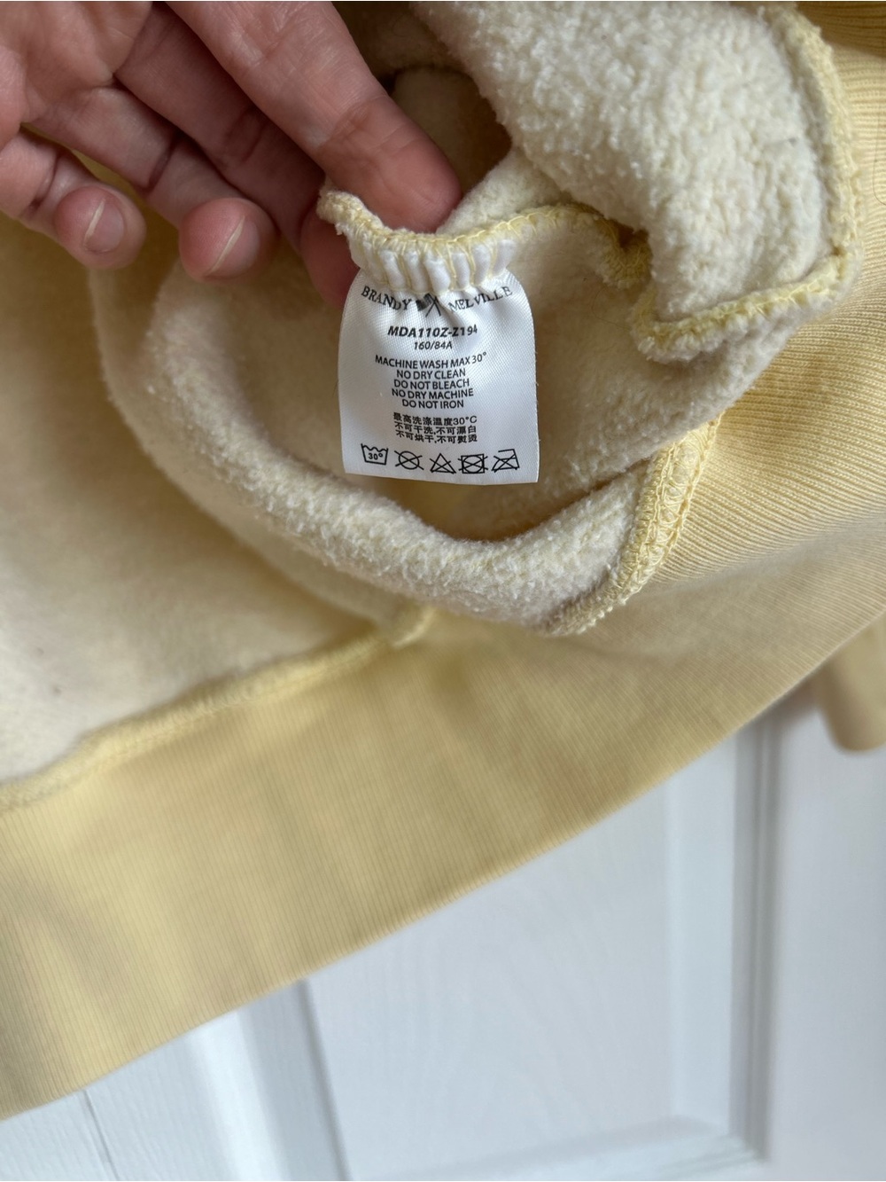 Brandy Melville Butter Yellow Zip-Up Christy Hoodie - Picture 6 of 8